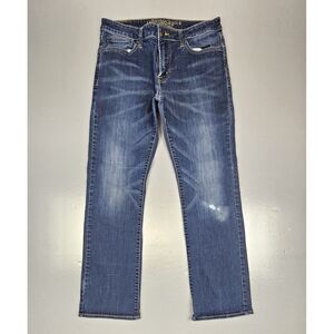 American Eagle Jeans Mens 32x32. Original Bootcut Active Flex Denim Whisker Fade